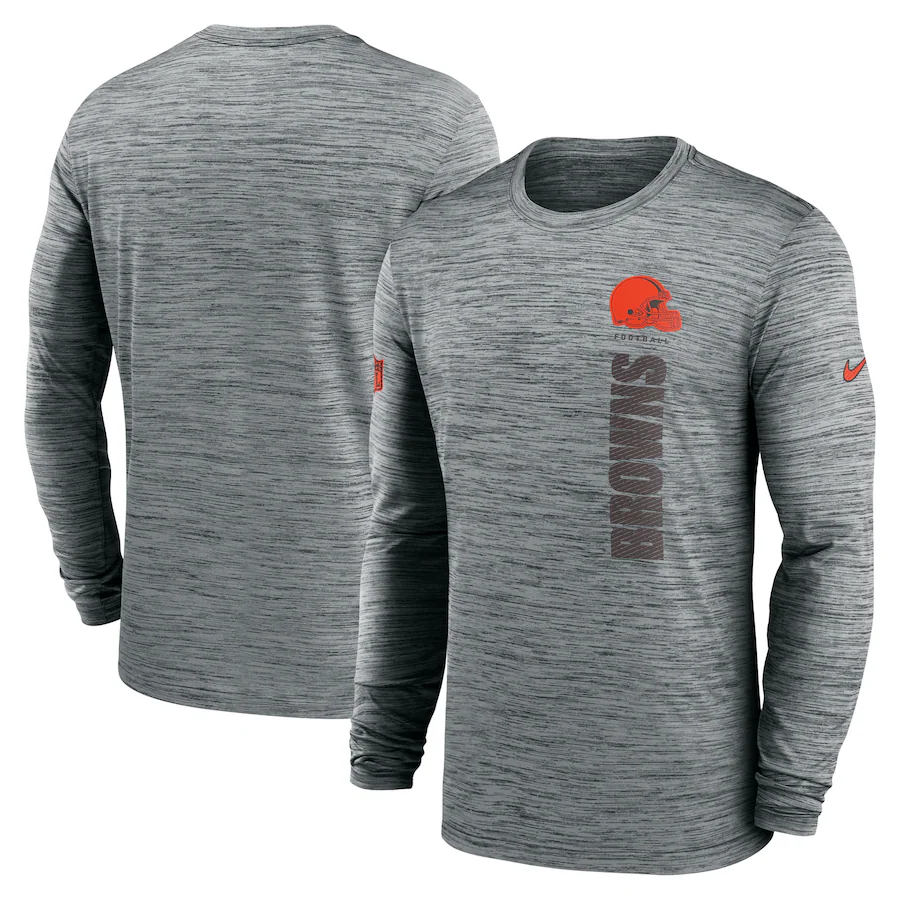 Men Cleveland Browns Grey 2024 Nike NFL long sleeve t shirts